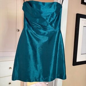 Alfred Sung Teal Satin Cocktail Dress Size 8 “Niagara” Formal Party Dress 👗